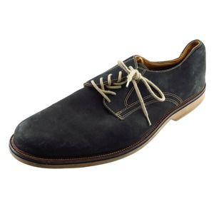 1901 Shoes Sz 11.5 M Almond Toe Blue Derby Oxfords Leather Men